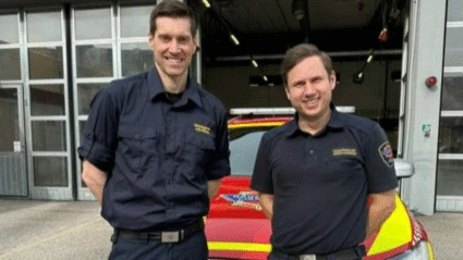 Utryckningspersonal framför fordon